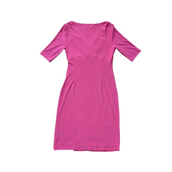 Lauren Ralph Lauren Babydoll Wrap Dress 6 Pink Stretch Career Work Y2K Barbie - Picture 2 of 8